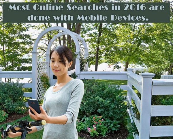 Most online searches in 2016 are done with mobile devices.