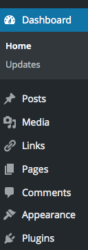 WordPress Dashboard Navigation