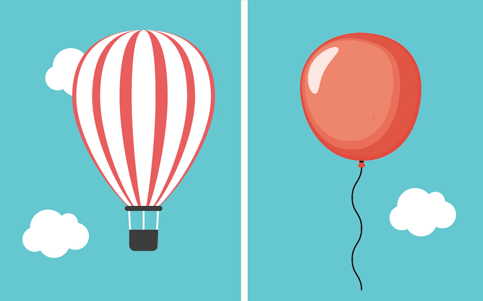 how search engine bots see images - hot air balloon and party balloon