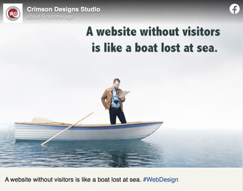 Facebook hashtag example #webdesign
