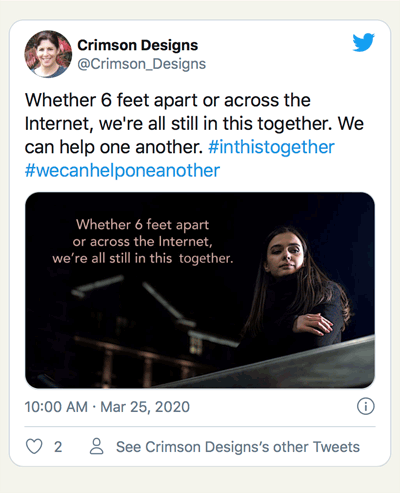In This Together Hashtag -Pandemic