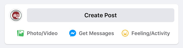 Facebook Create Post Box Example for Business Page